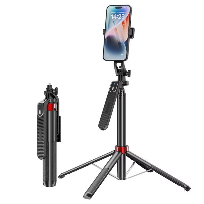 160cm Aluminum Wireless Remote Selfie Stick Tripod P185mini