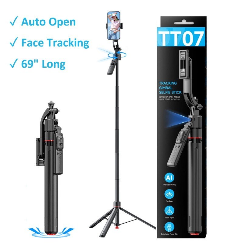 Auto Pop Open AI Face Tracking Auto Follow Selfie Stick Tripod TT07